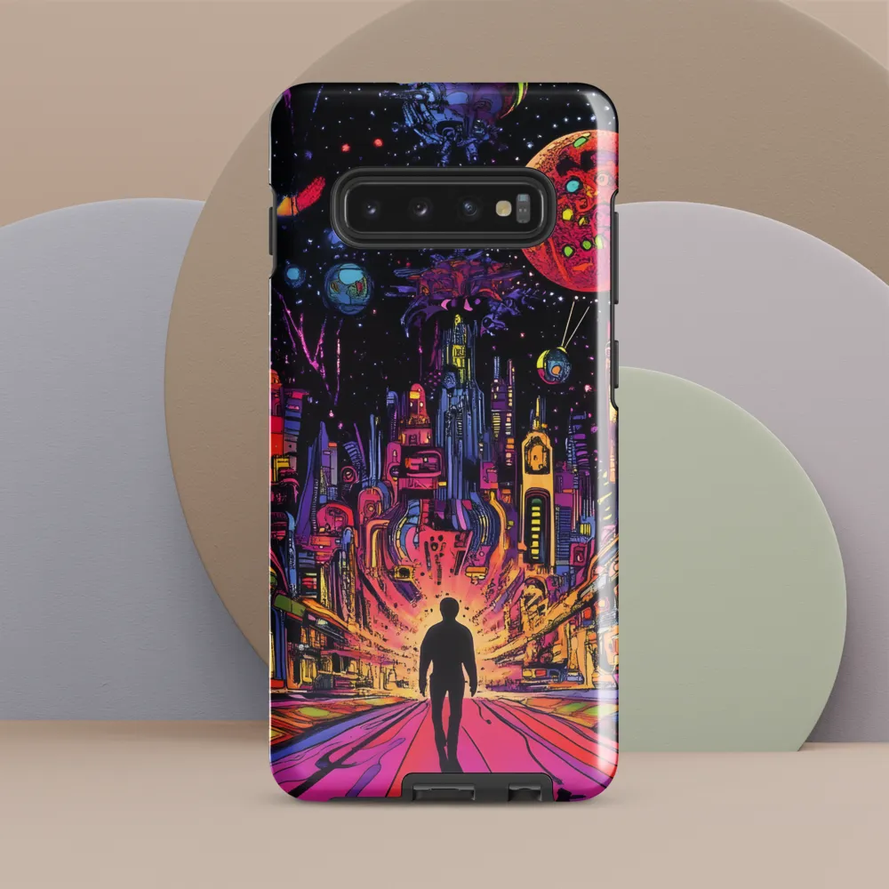 Journey into the Neon Cosmos | Phone Case |  S10 Plus | Tough Case | Glossy