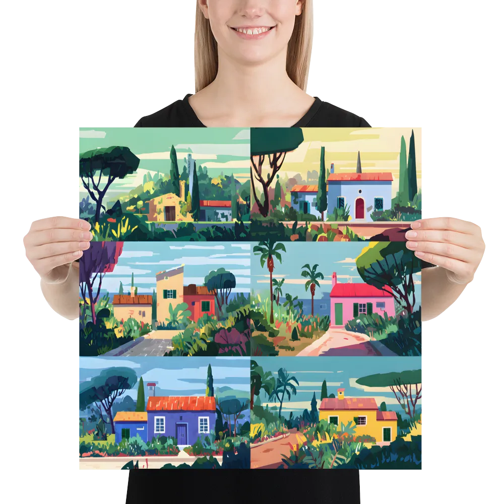 Sunlit Villa Collage 
 Poster | 18″x 18″