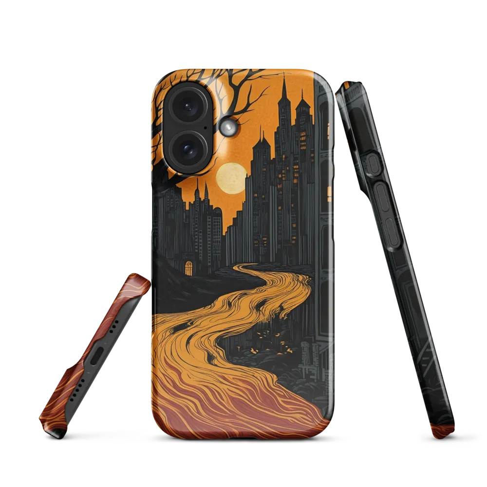 Eerie Cityscape: A Haunting Reflection | Phone Case