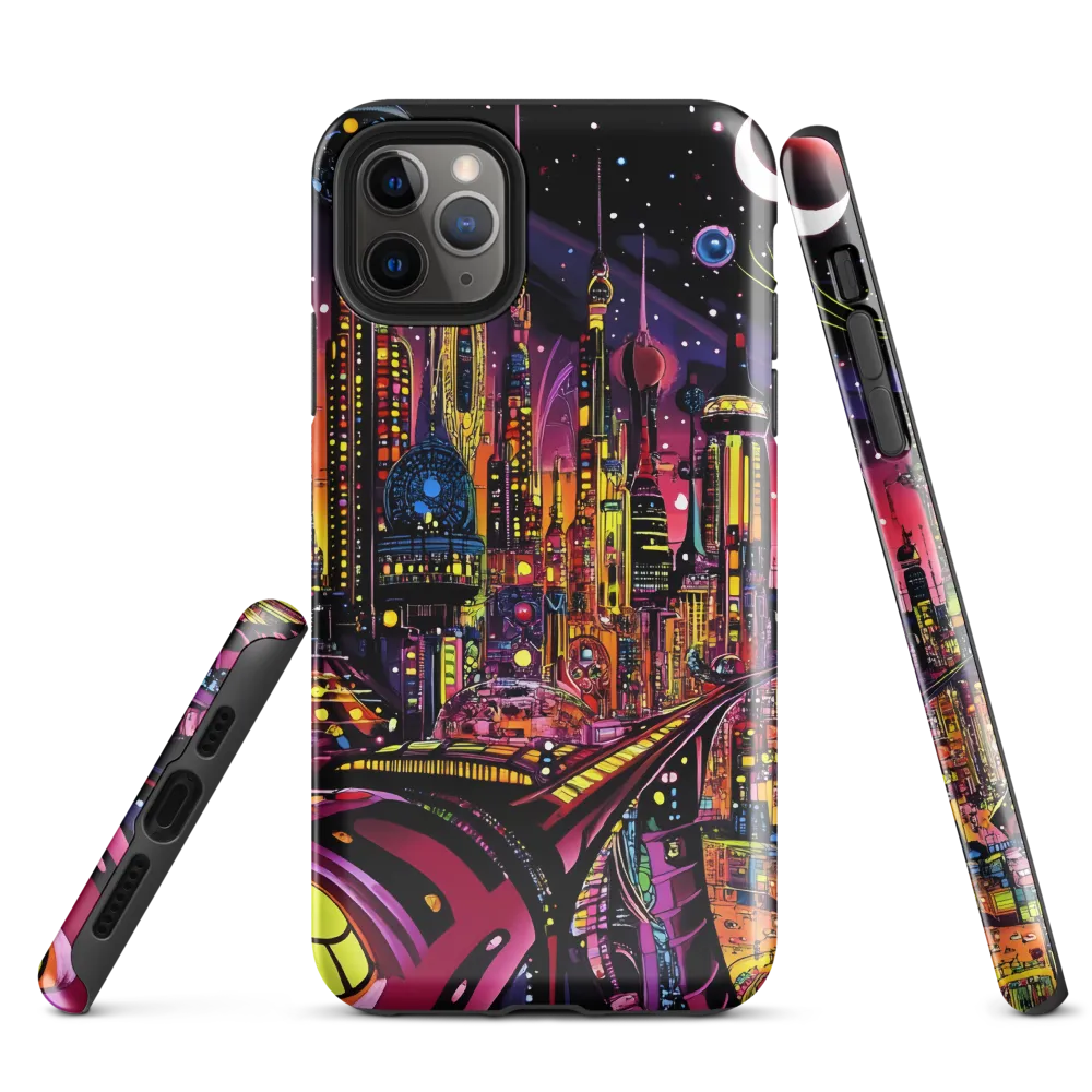 Neon Odyssey: A Journey Through Futuristic Realms | Phone Case |  11 Pro Max | Tough Case | Glossy