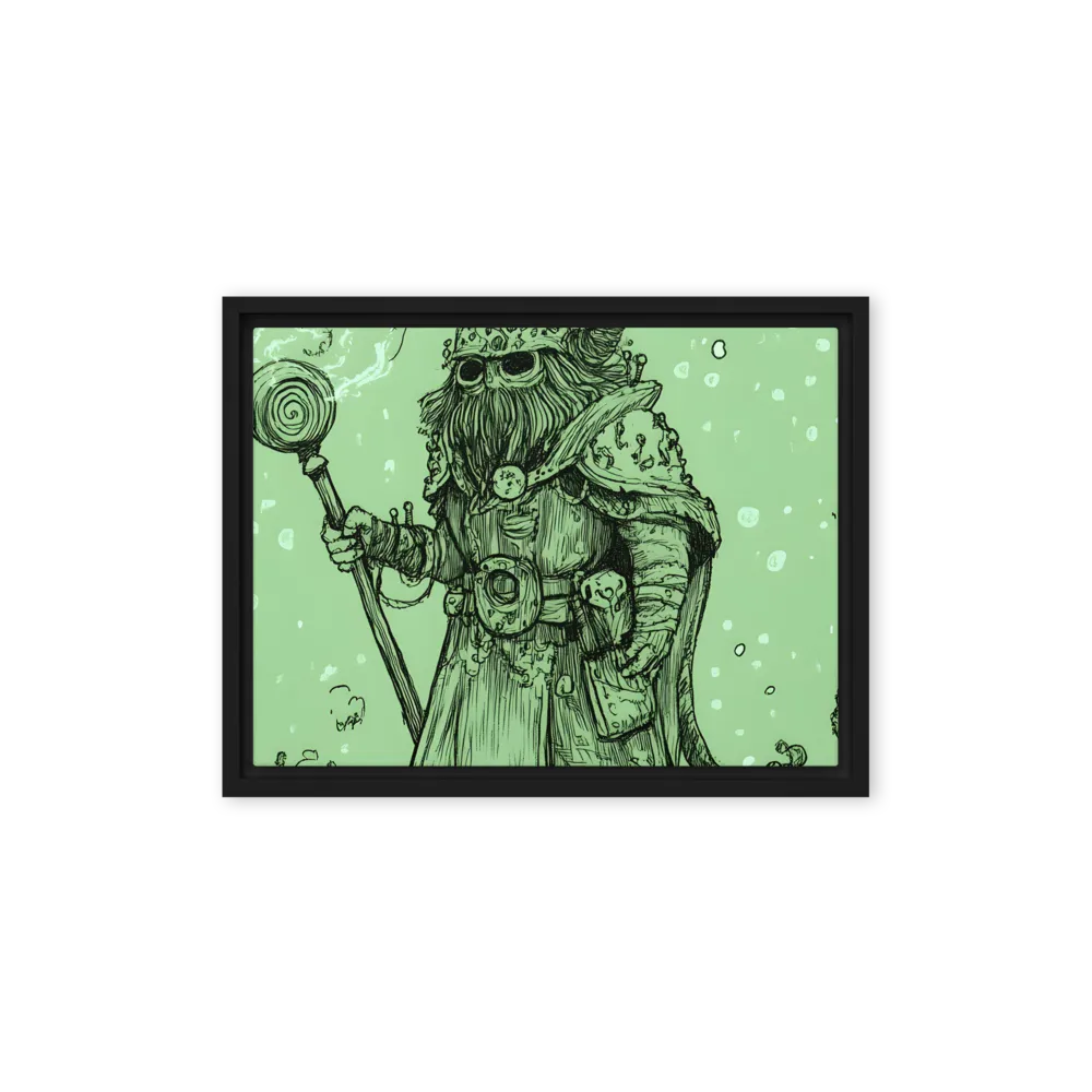 The Enigmatic Wizard | Canvas with Black Frame | 12″×16″