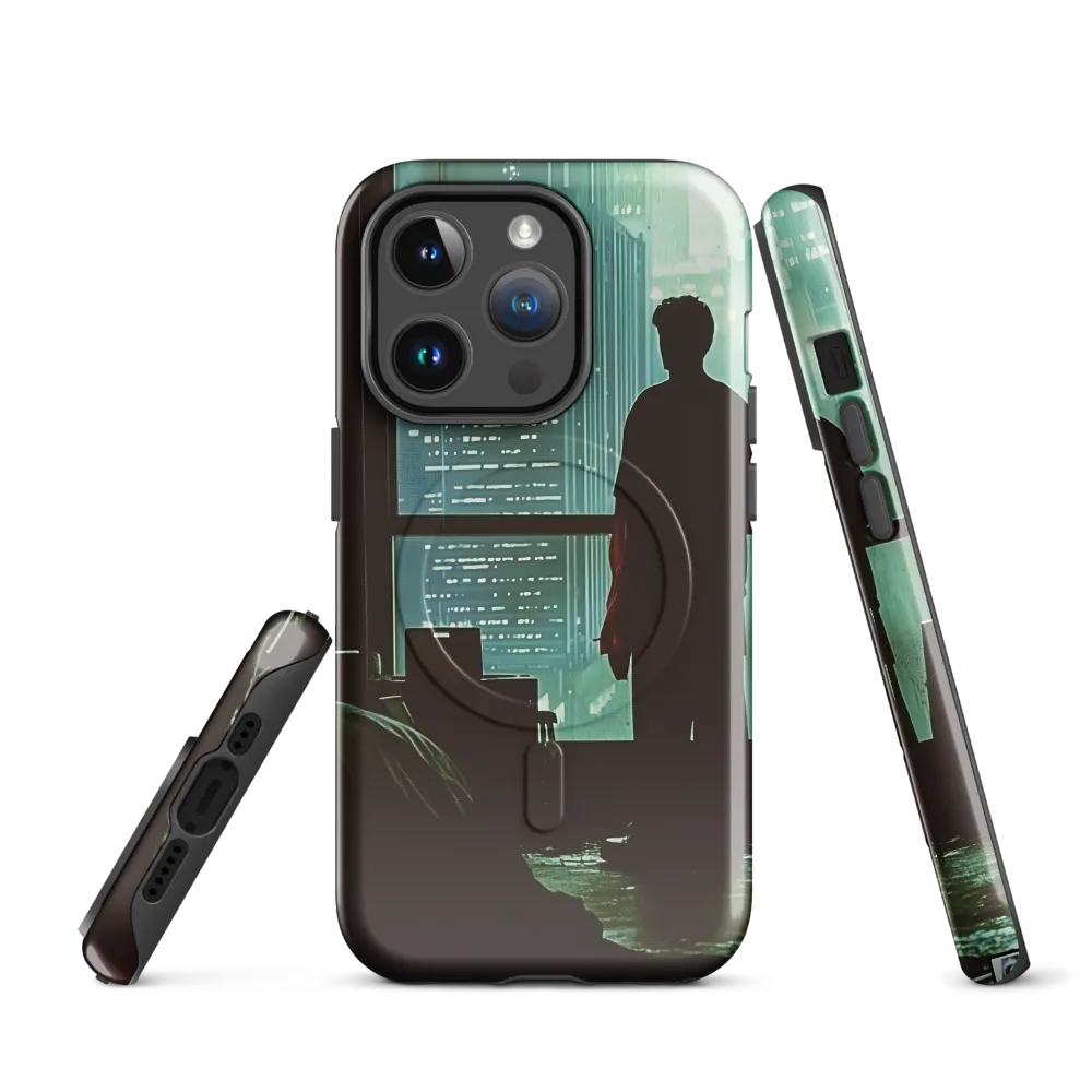 Silent Contemplation in a Futuristic Dystopia | Phone Case |  14 Pro | MagSafe® Tough Case | Glossy