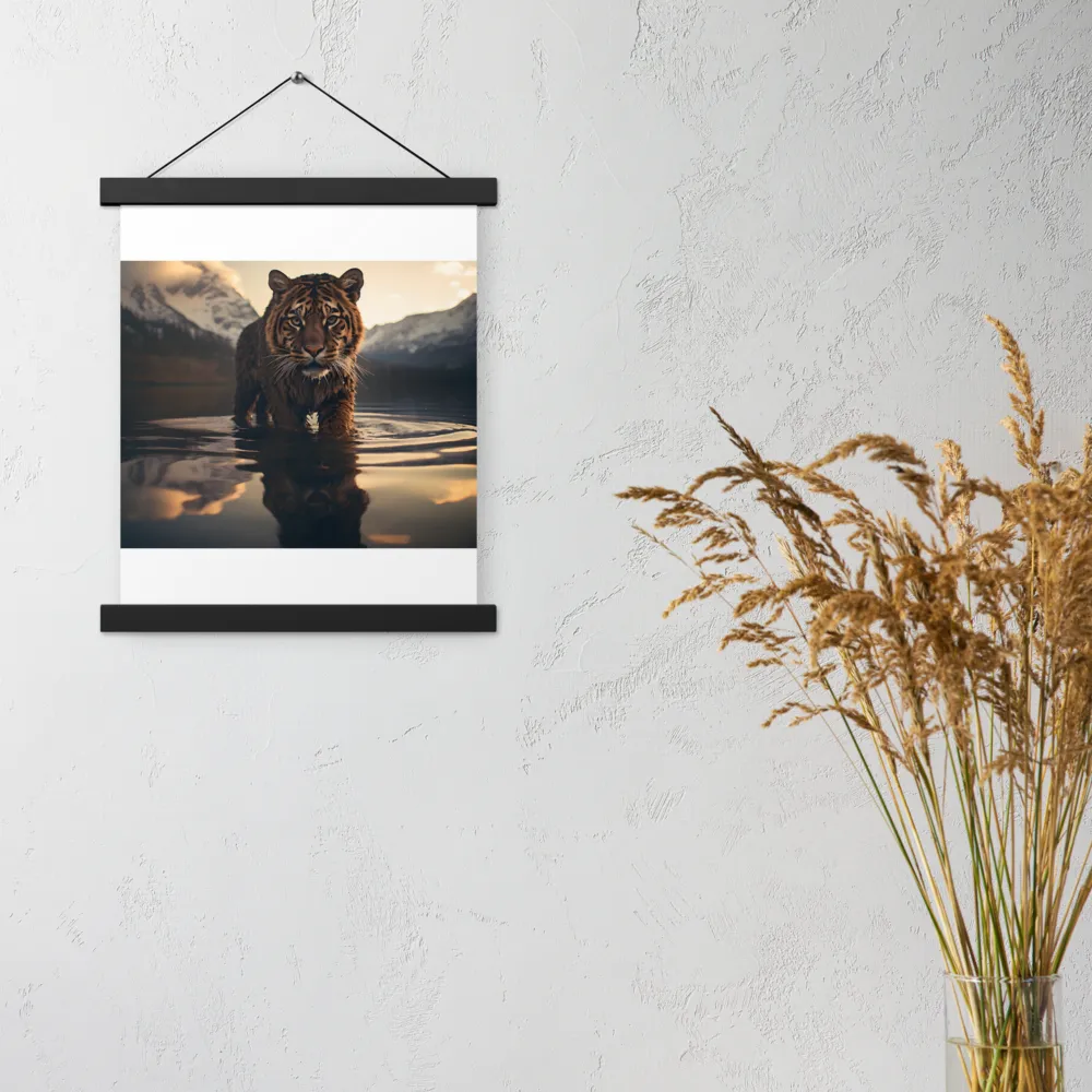 Majestic Reflection: The Tiger's Domain | Poster With Black Wood Hanger | 11″×14″