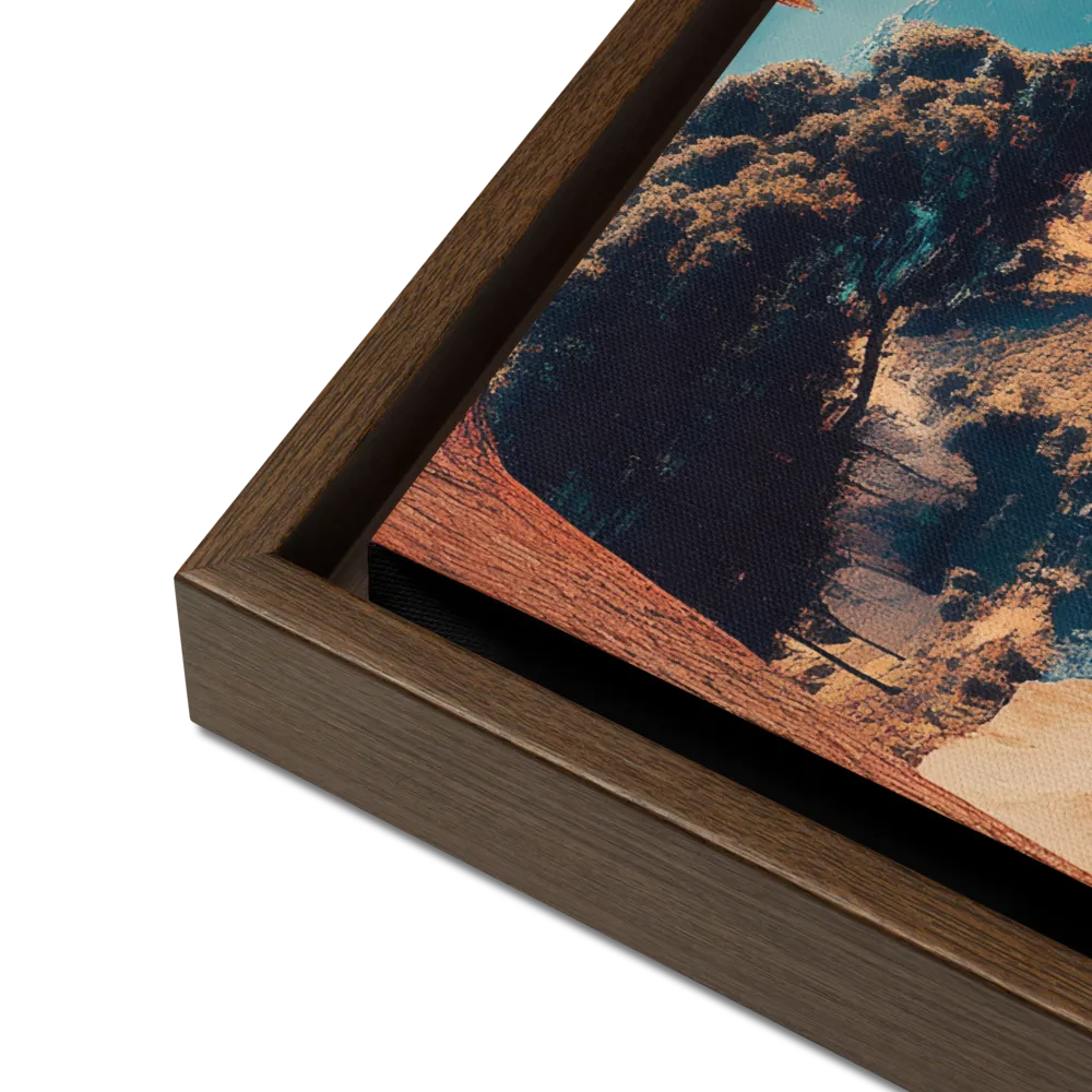 Elysian Waterscape | Canvas with Brown Frame | 16″×20″