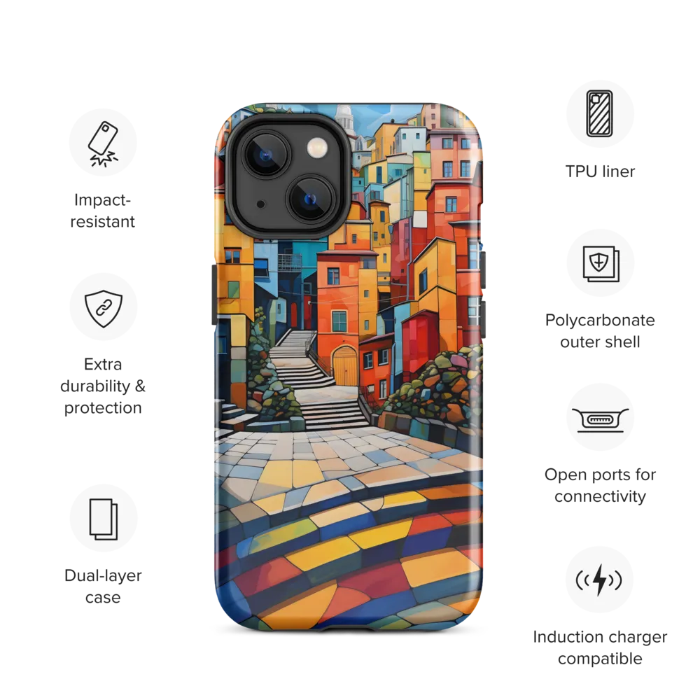 Vibrant Village: A Cubist Journey