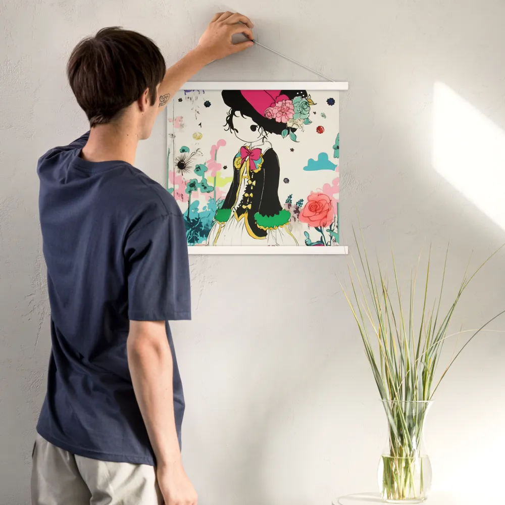 Whimsical Garden Reverie | Poster With White Wood Hanger | 18″×18″