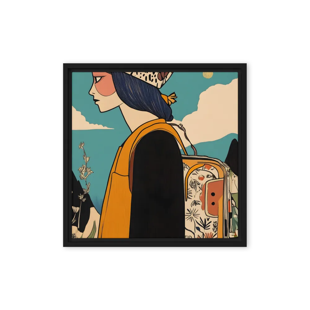 Journey's Serenity | Canvas with Black Frame | 16″×16″