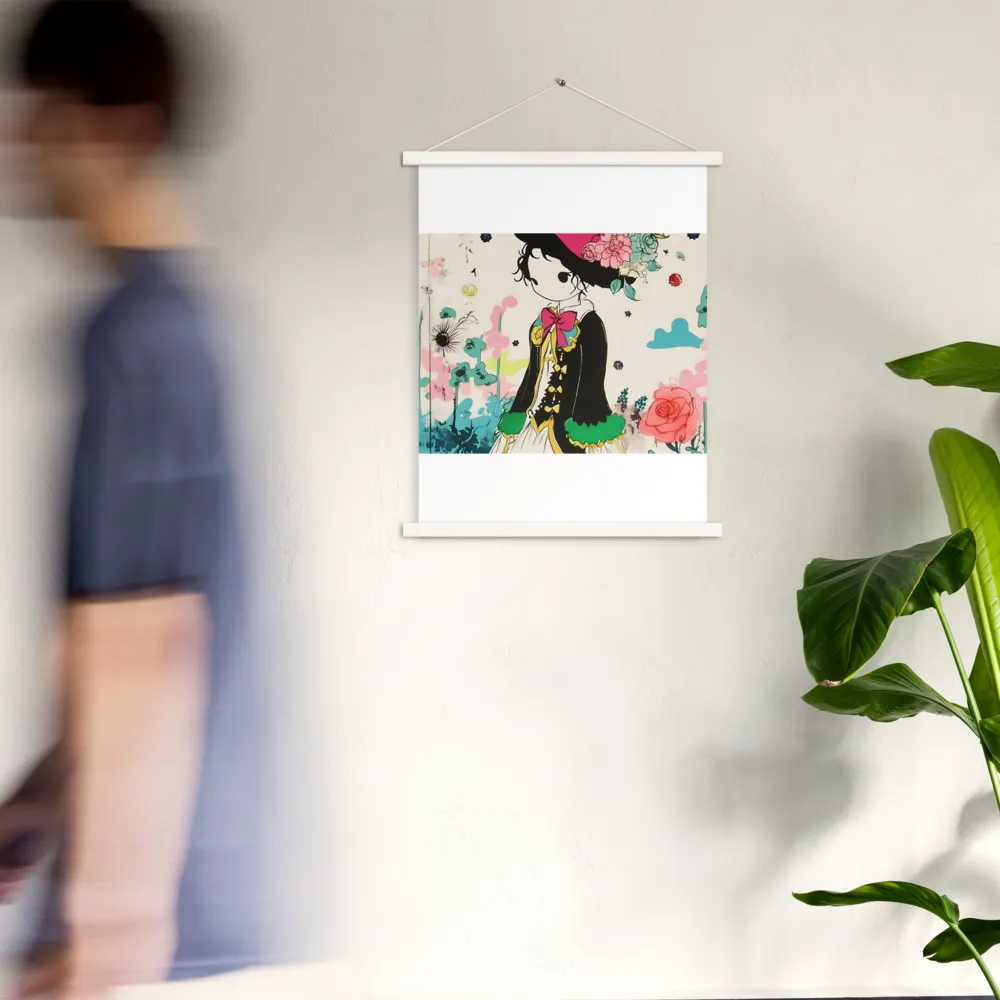 Whimsical Garden Reverie | Poster With White Wood Hanger | 18″×24″