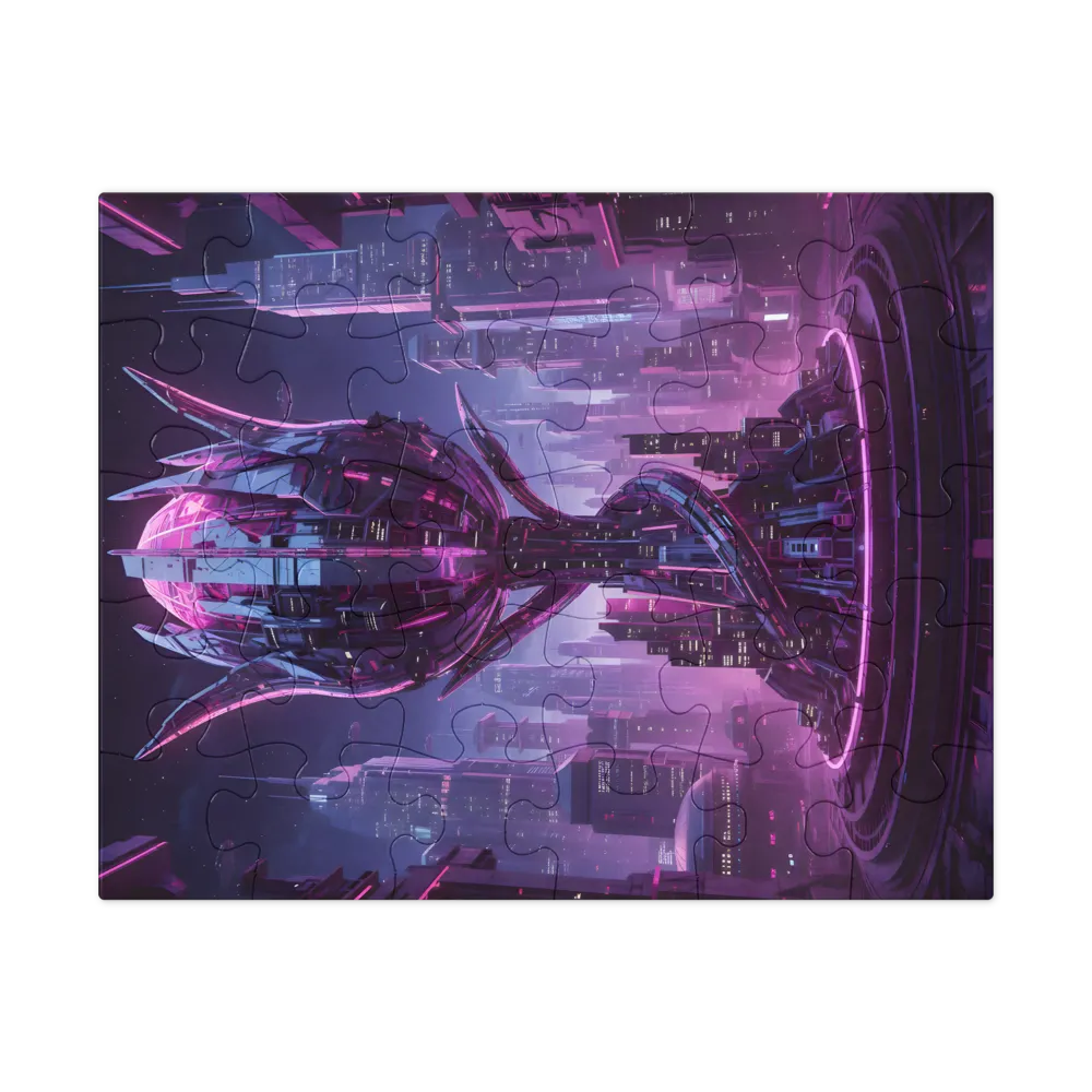 Neon Lotus 
 Jigsaw Puzzle in Tin Box