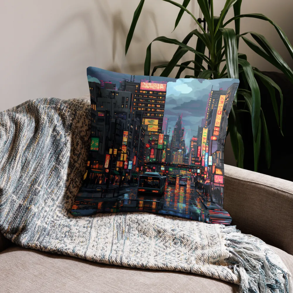 Neon Dreams: A Pixelated Urban Night