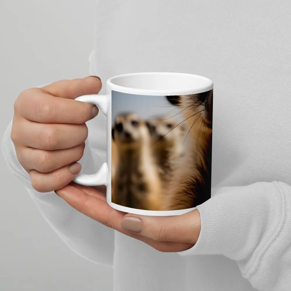 Curious Stance: The Meerkat's Gaze | Mug with White inside | 11 oz