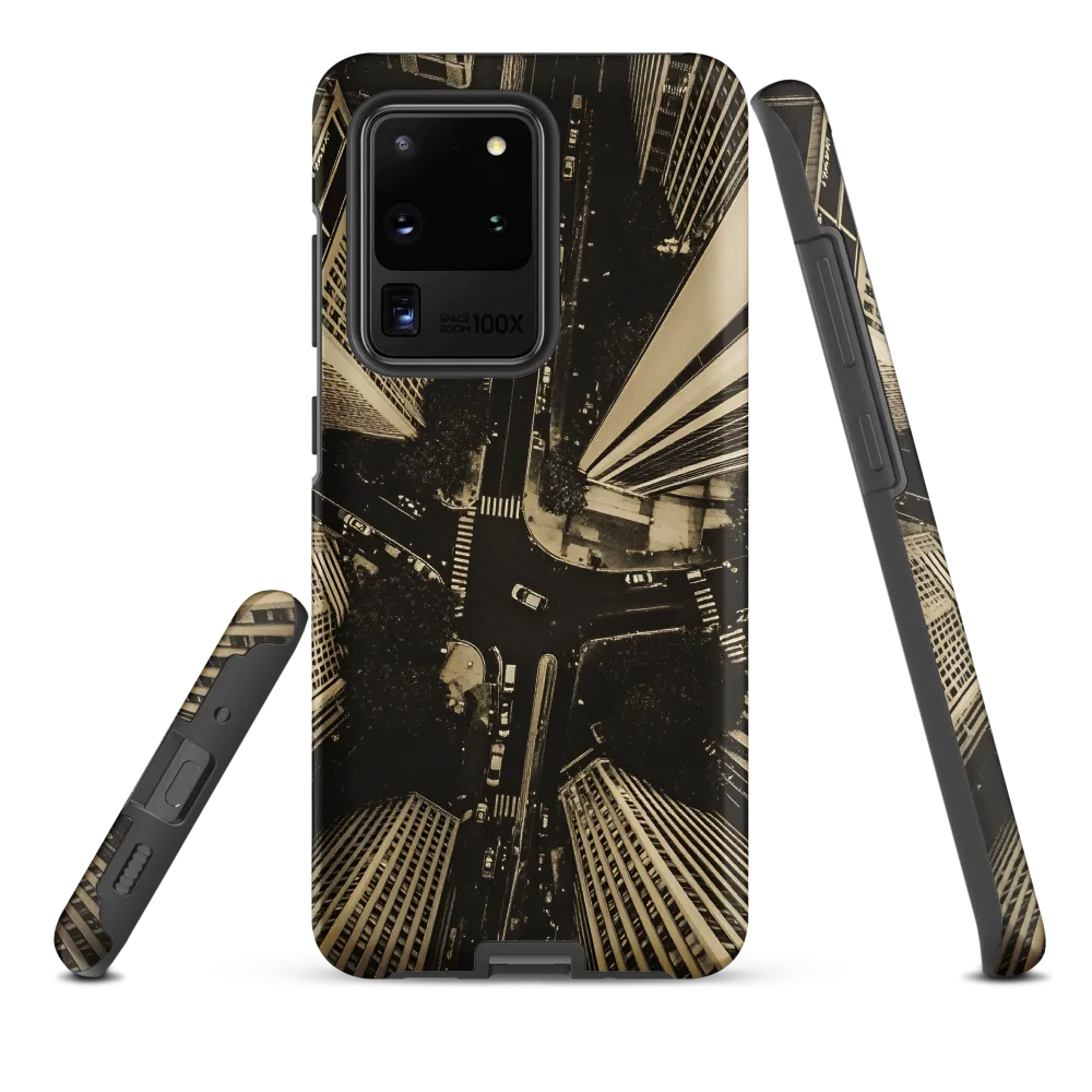 Urban Symphony: Aerial Perspective of City Life | Phone Case |  S20 Ultra | Tough Case | Matte