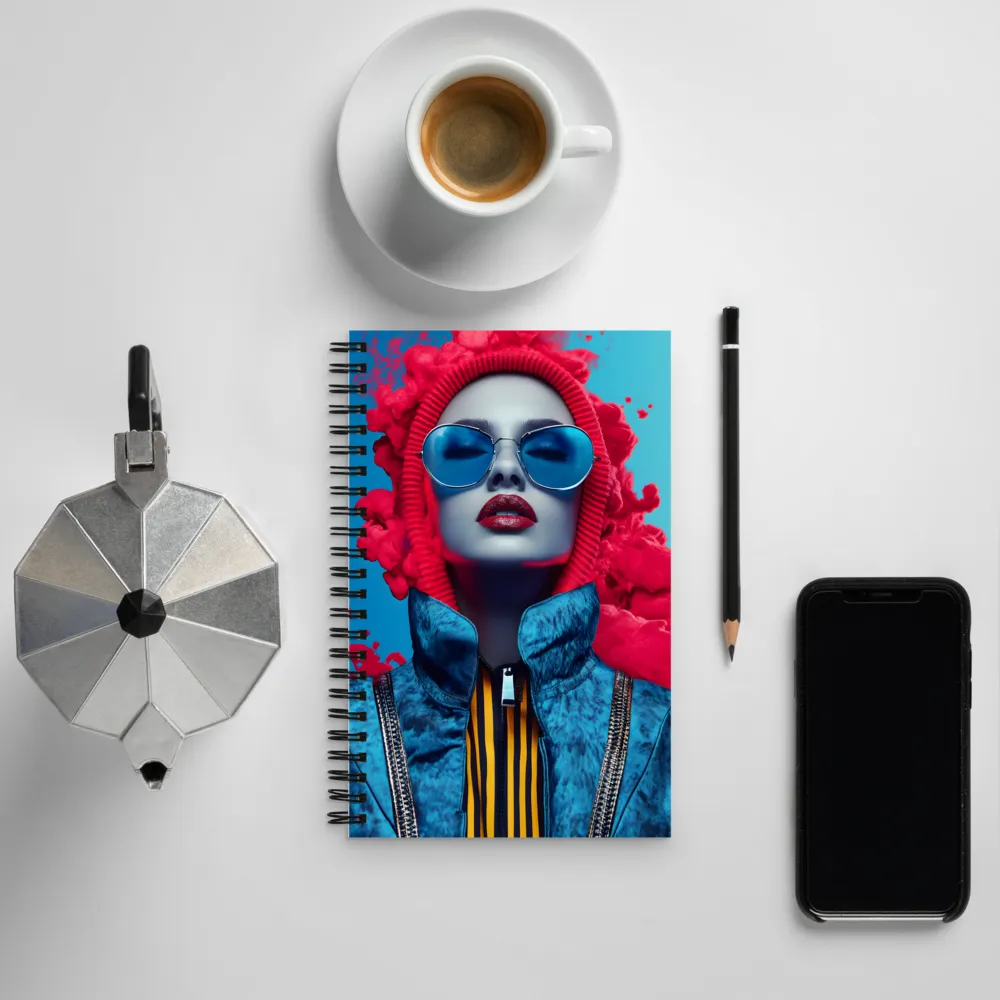 Bold Elegance in Digital Fashion | Spiral Notebook