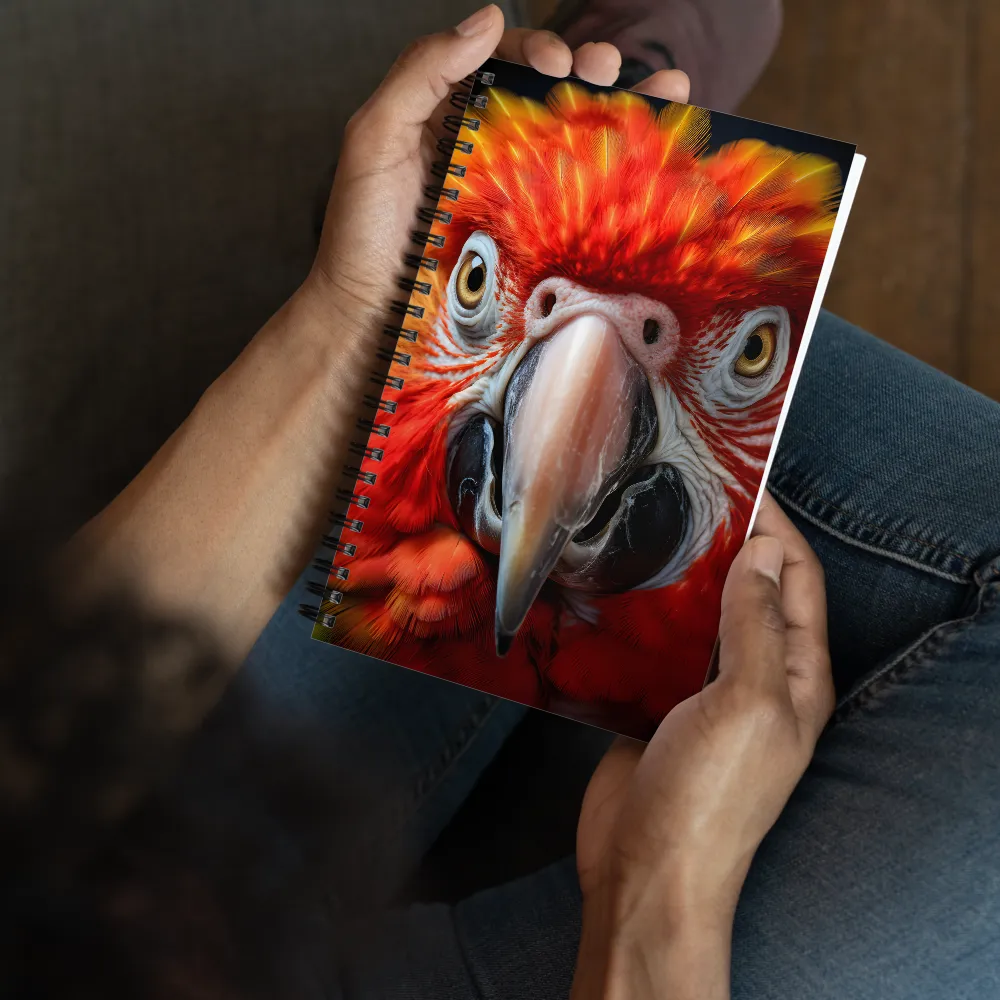 The Fiery Gaze of the Parrot | Spiral Notebook