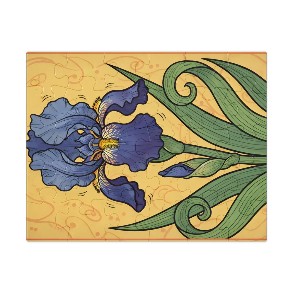 Art Nouveau Iris 
 Jigsaw Puzzle in Tin Box