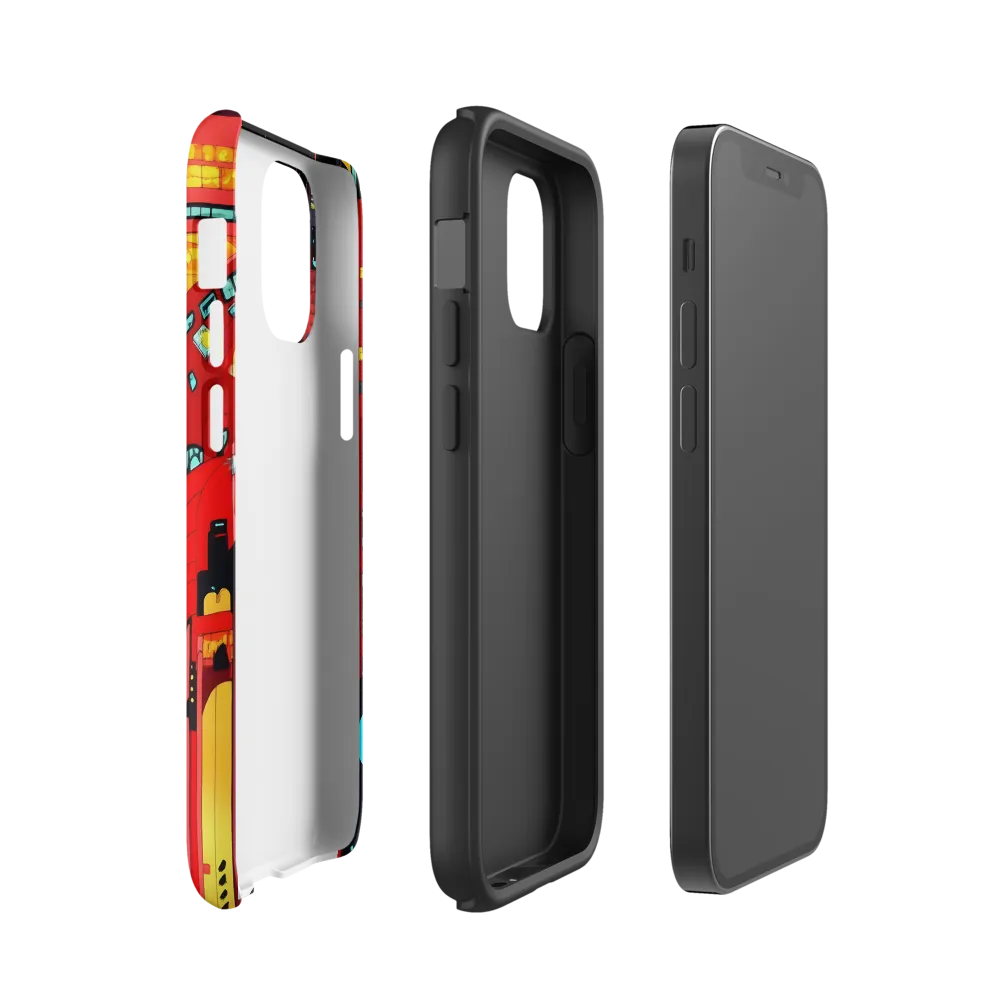 Neon Dreams: A Cyberpunk Cityscape | Phone Case |  12 mini | Tough Case | Matte