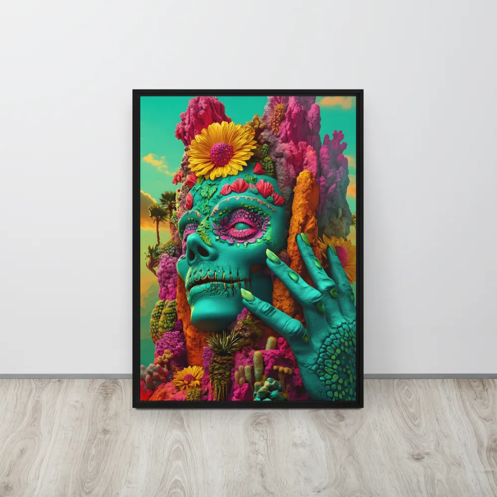 Ethereal Skull Garden | Canvas with Black Frame | 20″×28″