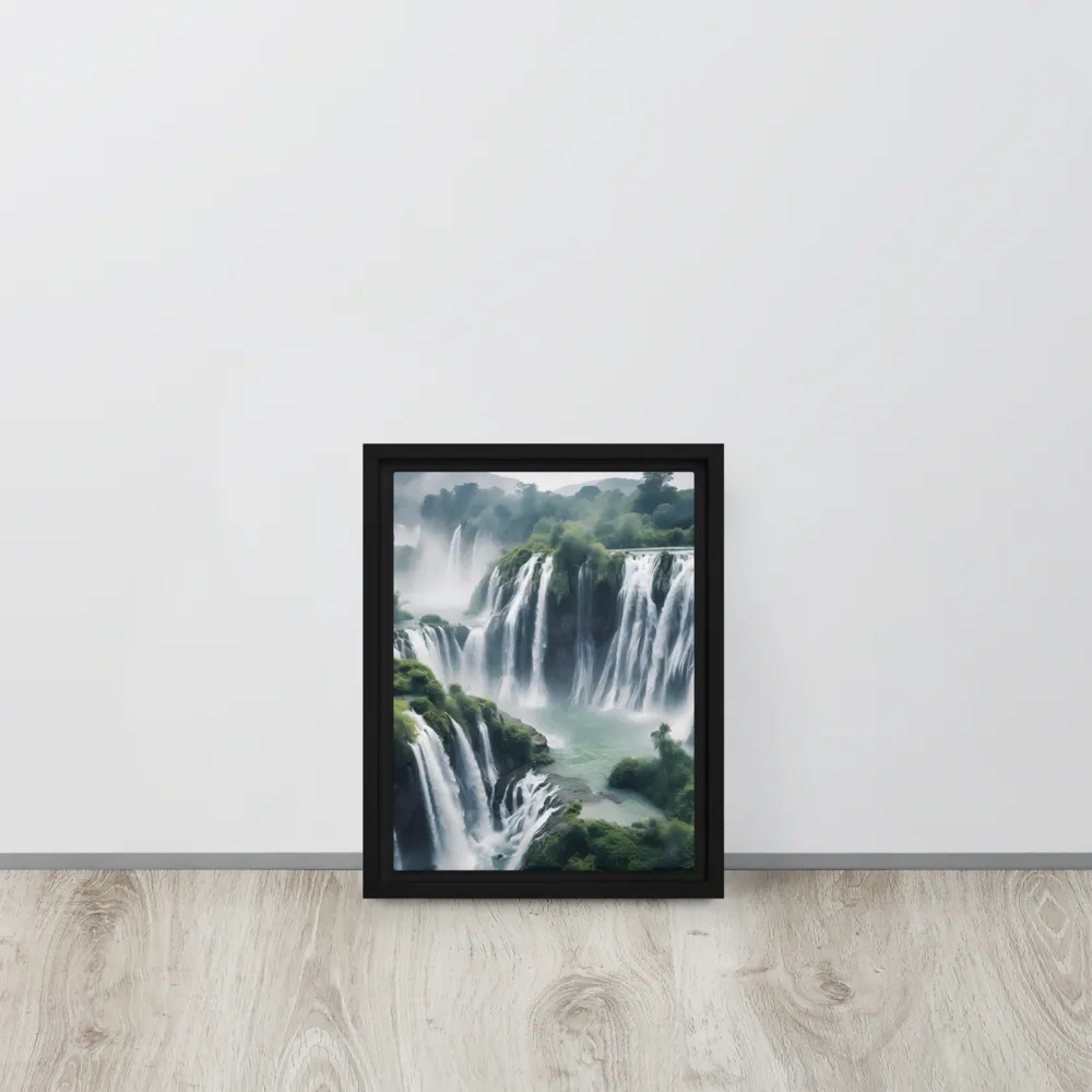 Whispers of the Cascades | Canvas with Black Frame | 9″×12″
