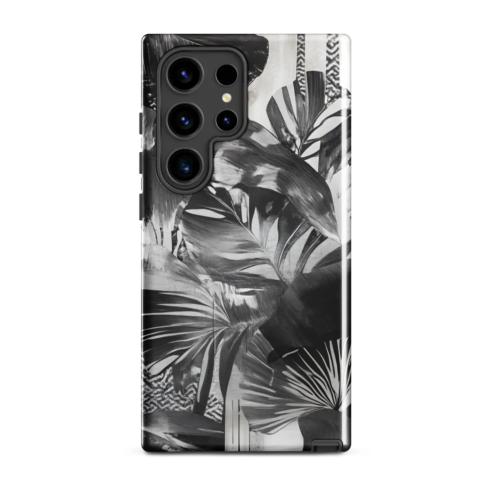 Monochrome Serenity in Tropical Foliage