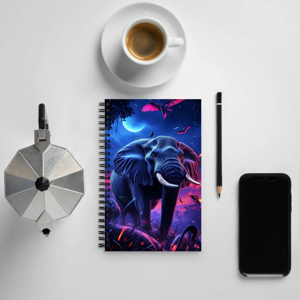 Ethereal Majesty: The Elephant of Twilight | Spiral Notebook