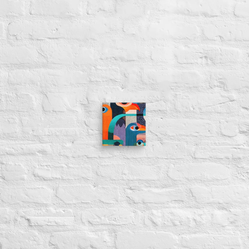 Playful Geometric Birds 
 Canvas | 6″x 6″