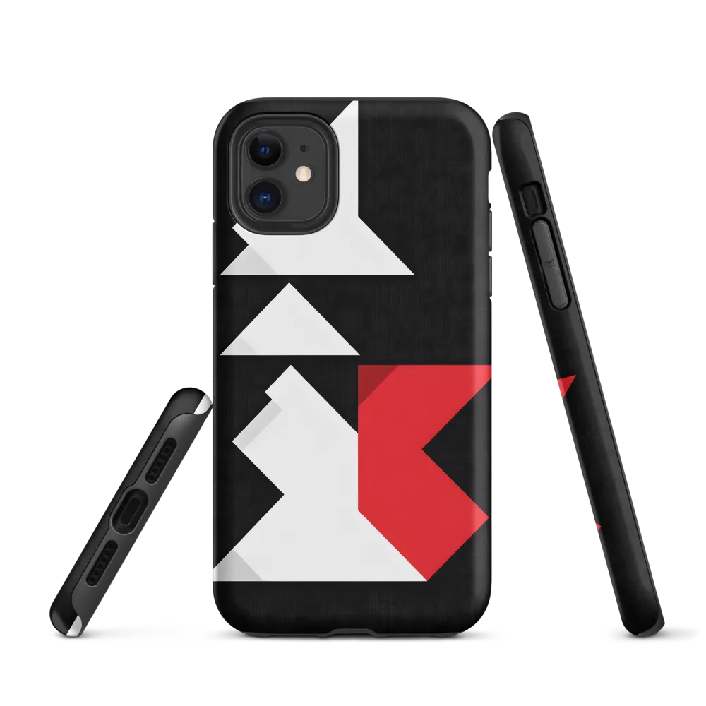 Geometric Symphony in Contrast | Phone Case |  11 | Tough Case | Matte