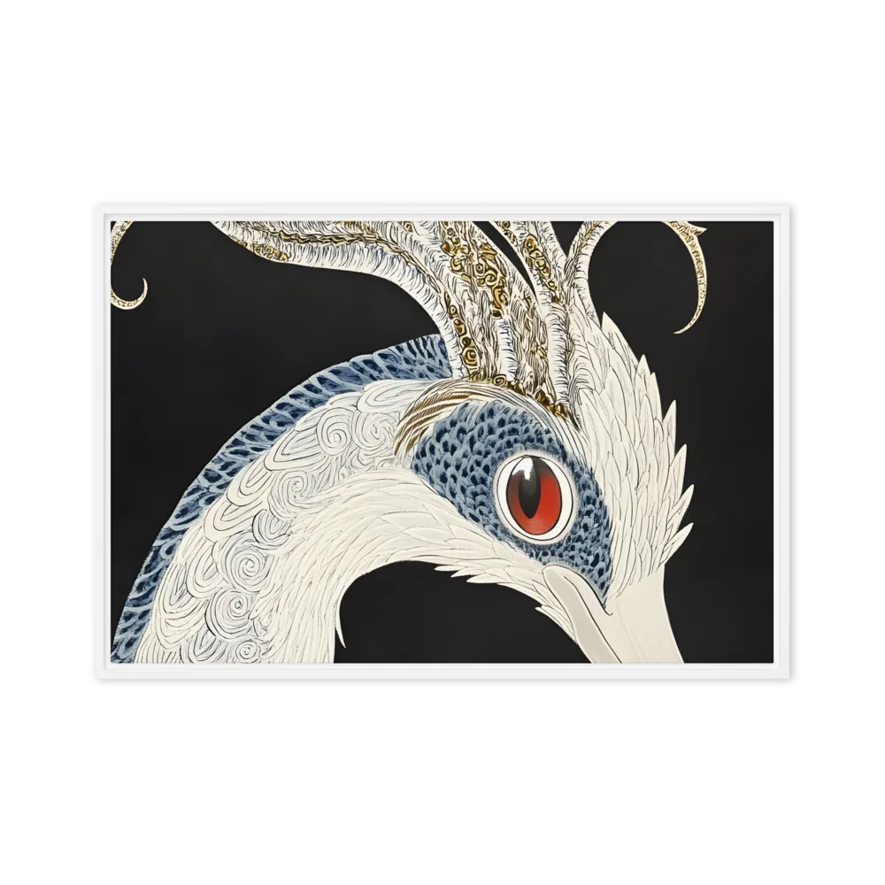 Elegance of the Majestic Peacock | Canvas with White Frame | 24″×36″