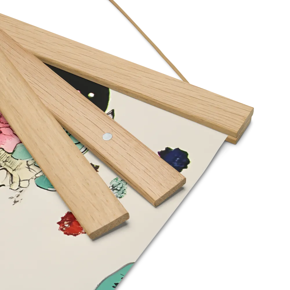 Whimsical Garden Reverie | Poster With Oak Wood Hanger | 16″×16″
