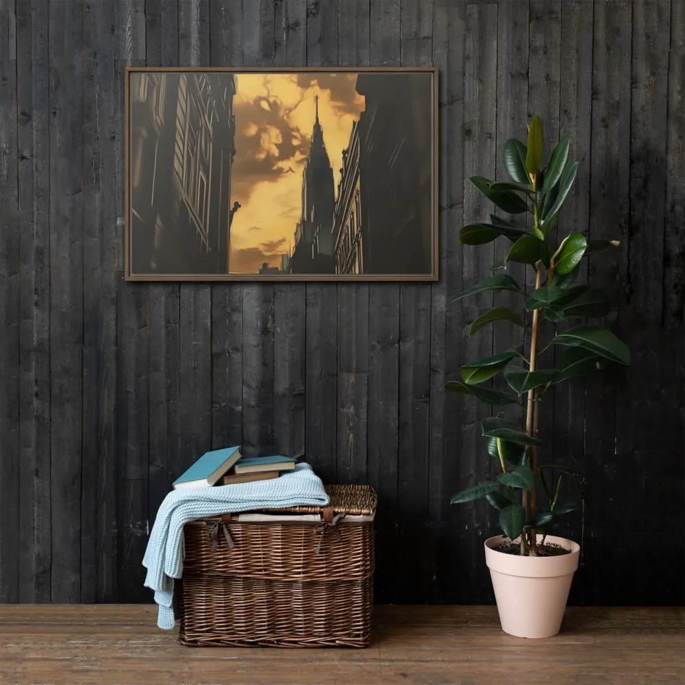 The Twilight Streets | Canvas with Brown Frame | 24″×36″