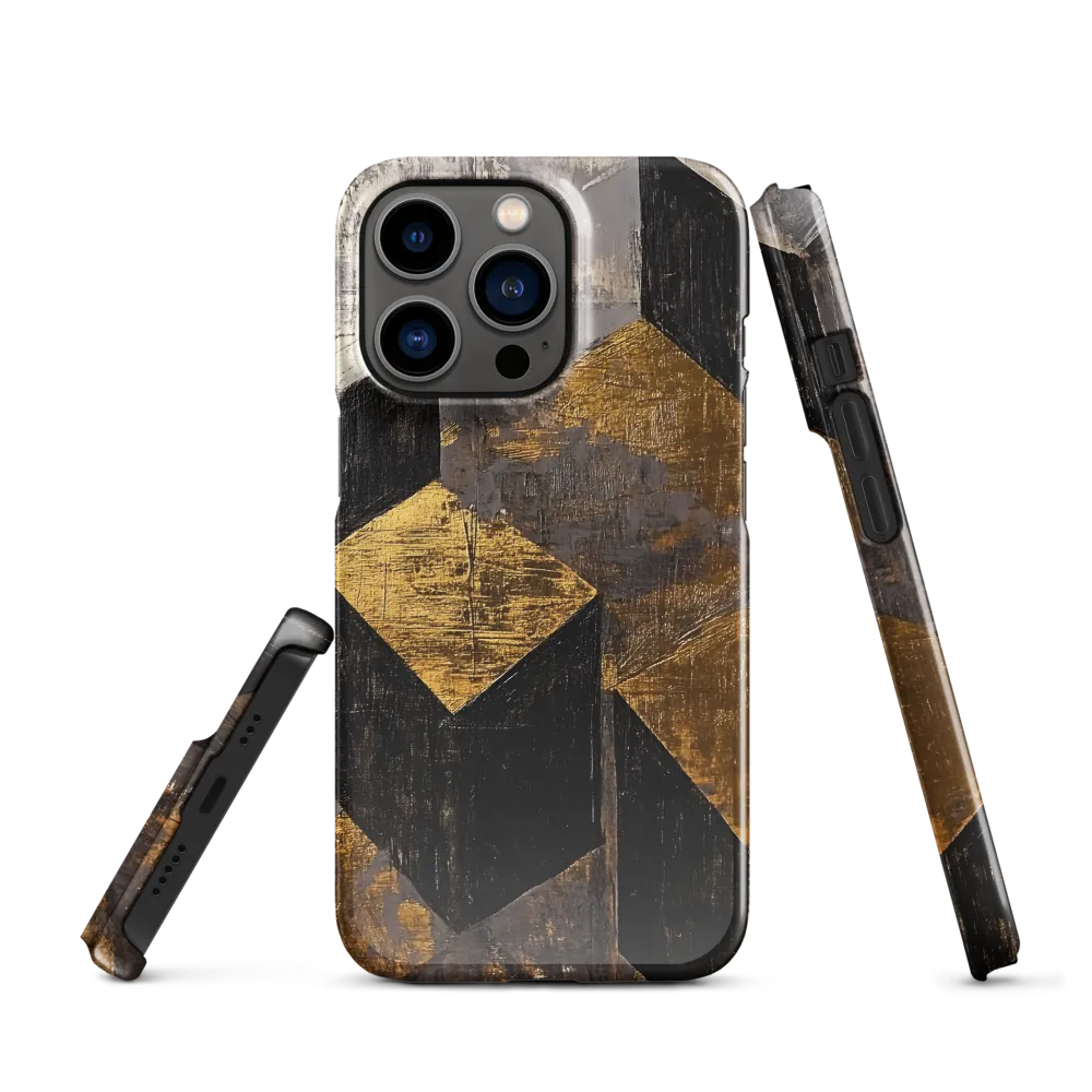 Geometric Harmony in Gold and Black | Phone Case |  13 Pro | Snap Case | Glossy