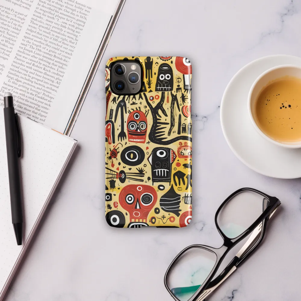 Abstract Encounters: A Dance of Faces and Symbols | Phone Case |  11 Pro Max | Snap Case | Glossy