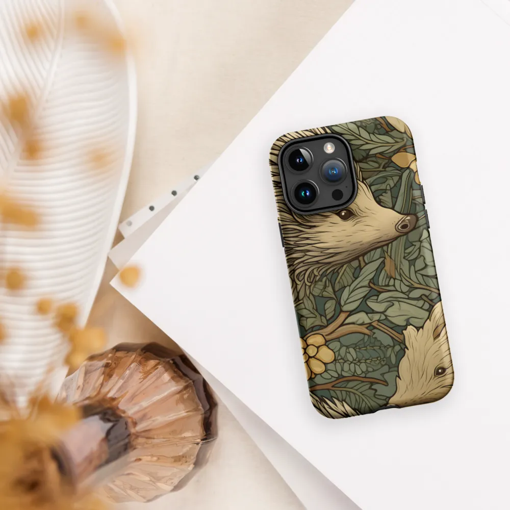 Whimsical Hedgehog Garden | Phone Case |  15 Pro Max | Tough Case | Matte
