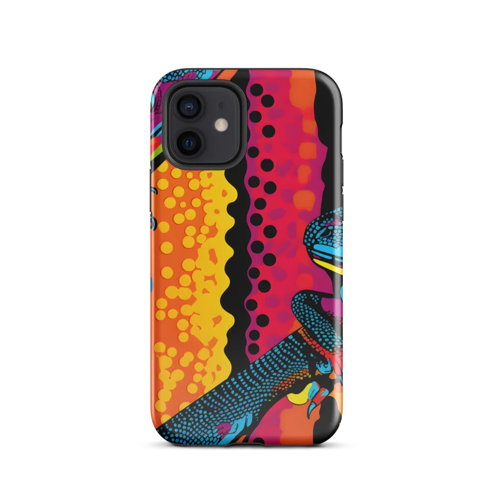 Colorful Encounters: The Playful Geckos | Phone Case |  12 | Tough Case | Glossy