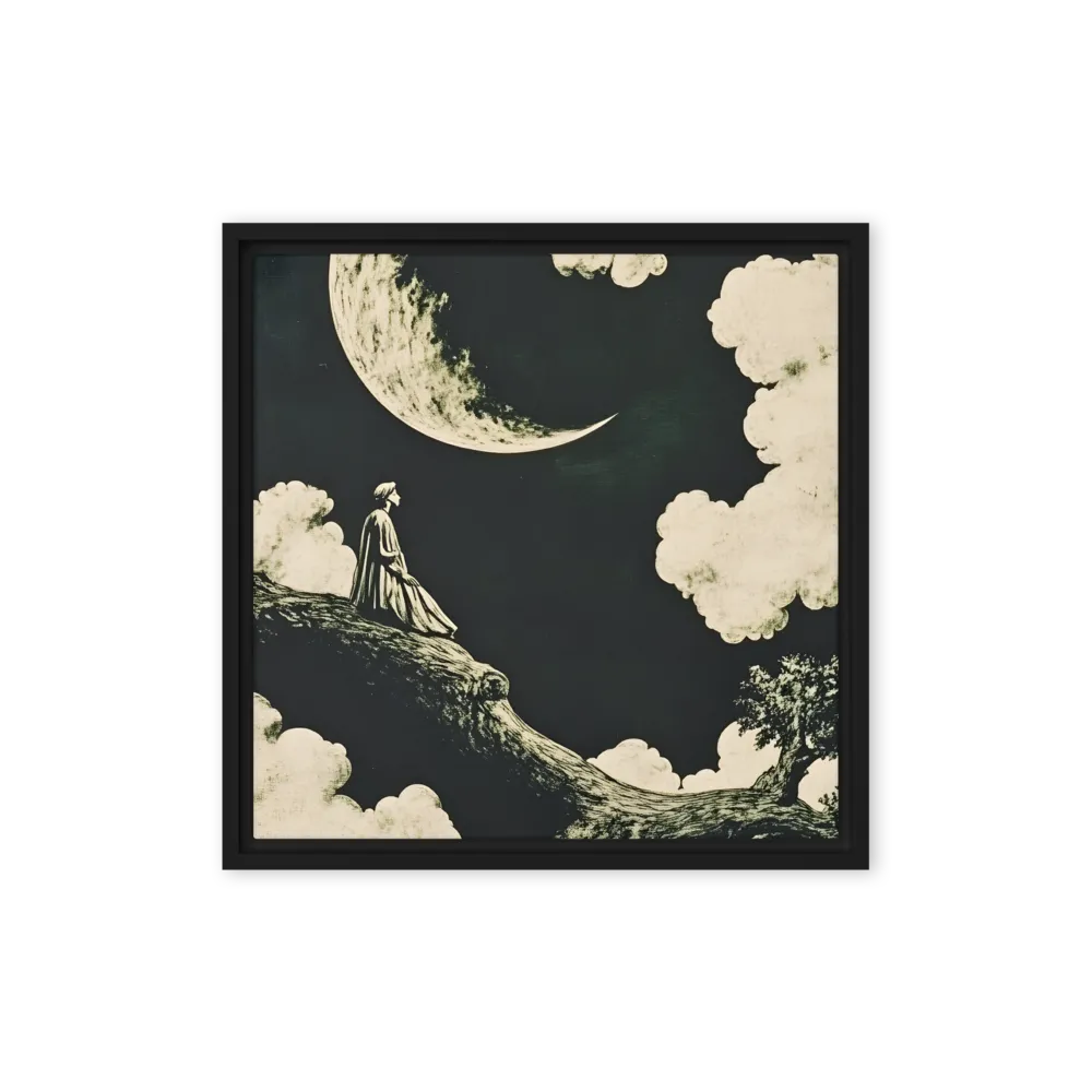 Whispers of the Moon | Canvas with Black Frame | 16″×16″