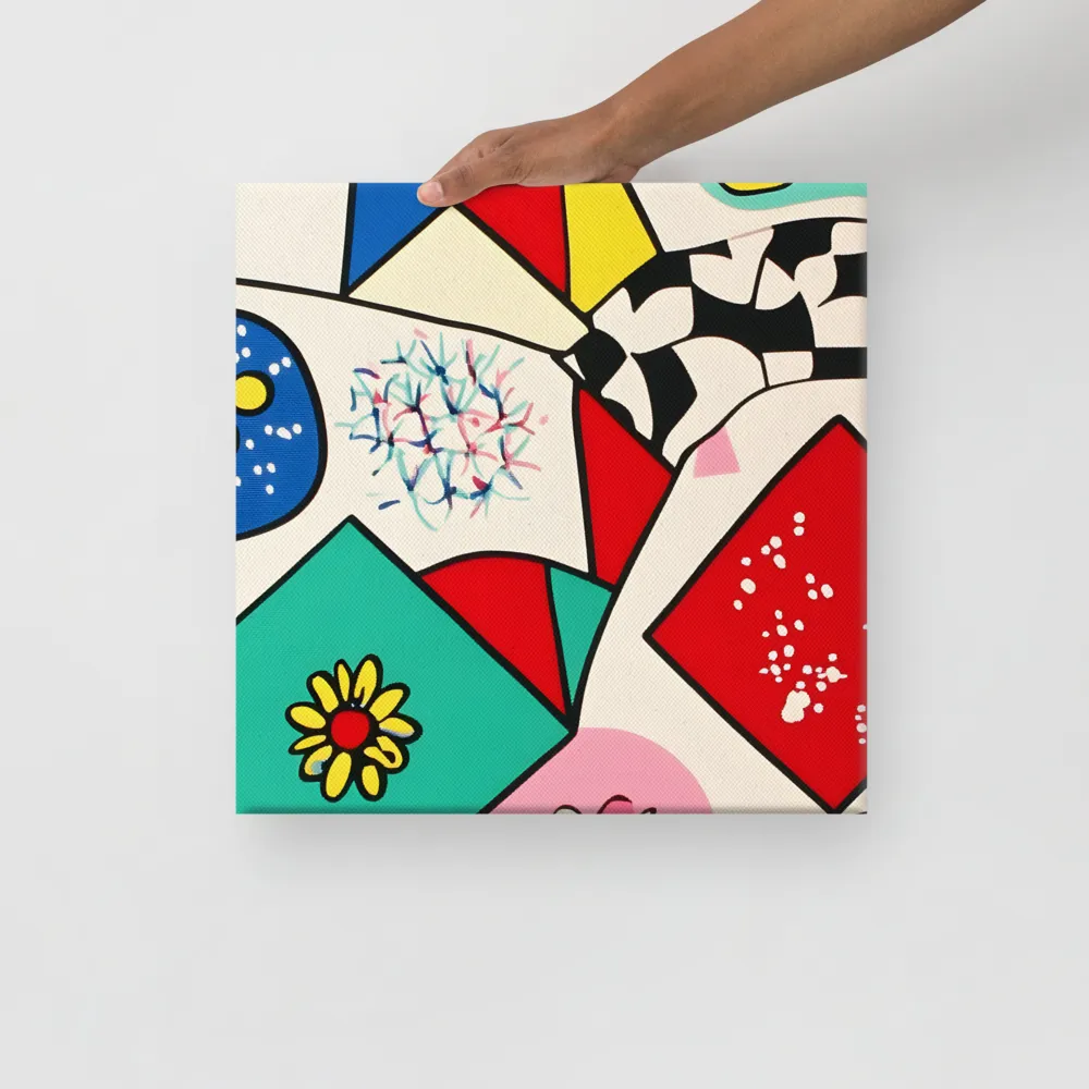 Joyful Geometry: A Playful Dance of Shapes and Colors | Canvas | 16″×16″