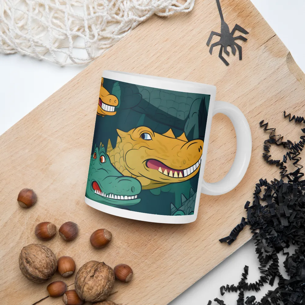 Cheerful Crocodilian Parade | Mugs | Multiple Sizes & Colors