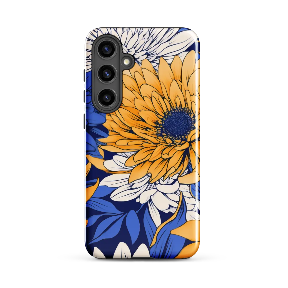 Floral Harmony in Blue and Yellow