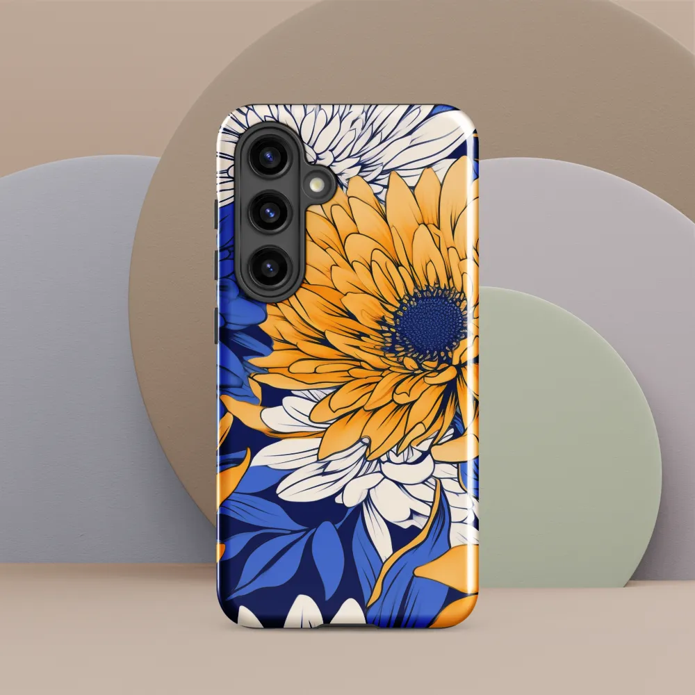Floral Harmony in Blue and Yellow