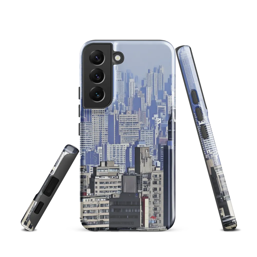 Urban Symphony: A Cityscape in Blues and Grays