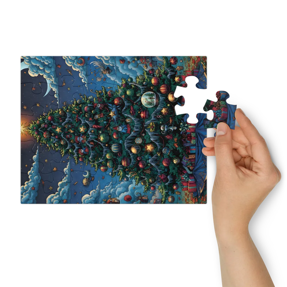 Midnight Christmas Tree 
 Jigsaw Puzzle in Tin Box