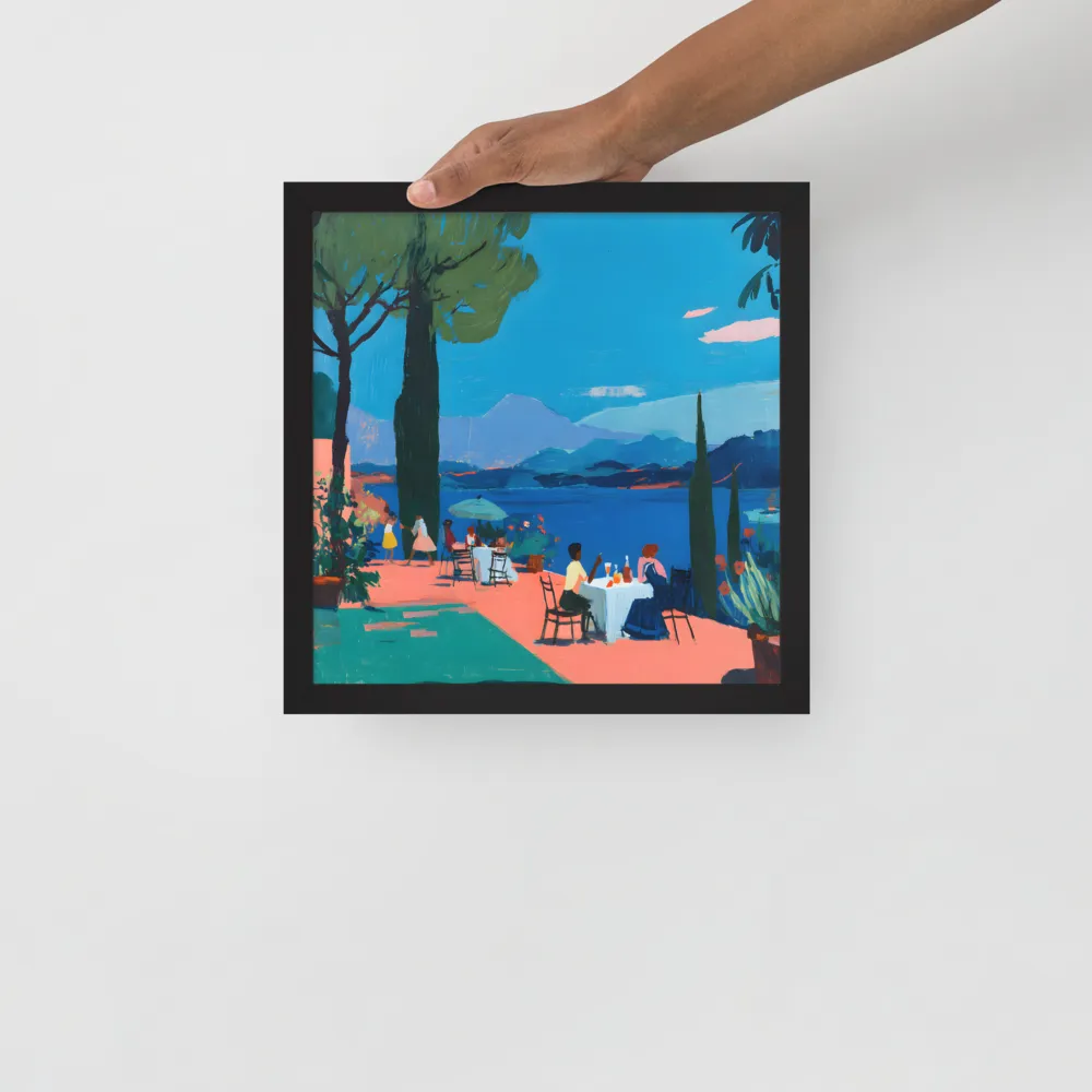 Lakeside Terrace 
 Poster with Black Frame | 12″x 12″