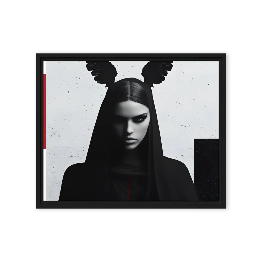 Whispers of Darkness | Canvas with Black Frame | 16″×20″