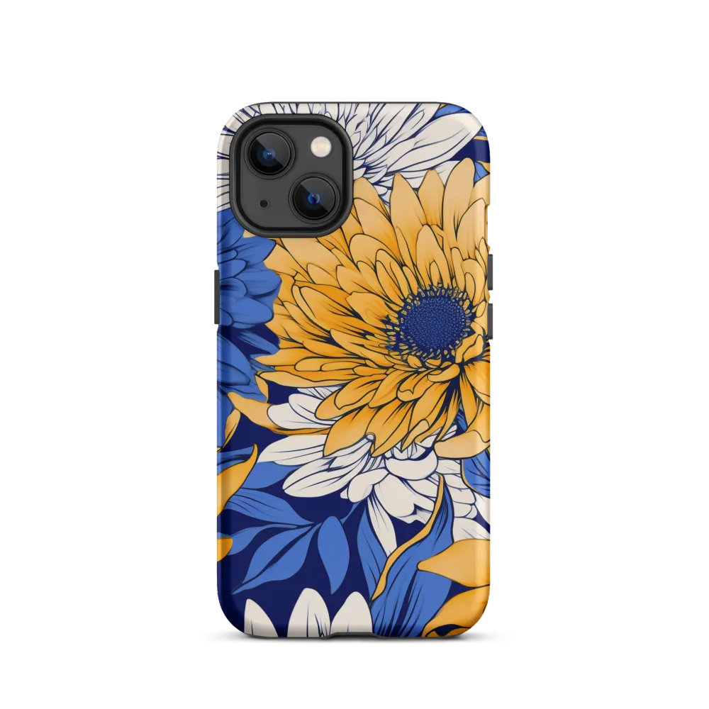 Floral Harmony in Blue and Yellow
