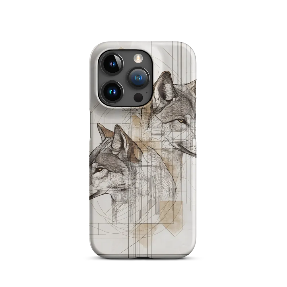 Geometric Harmony: The Essence of Wolves | Phone Case |  15 Pro | Snap Case | Matte