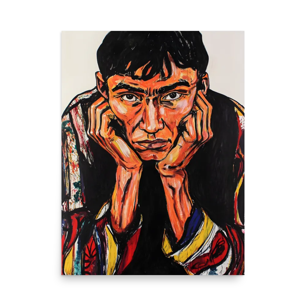 Contemplative Intensity: An Expressionist Portrait