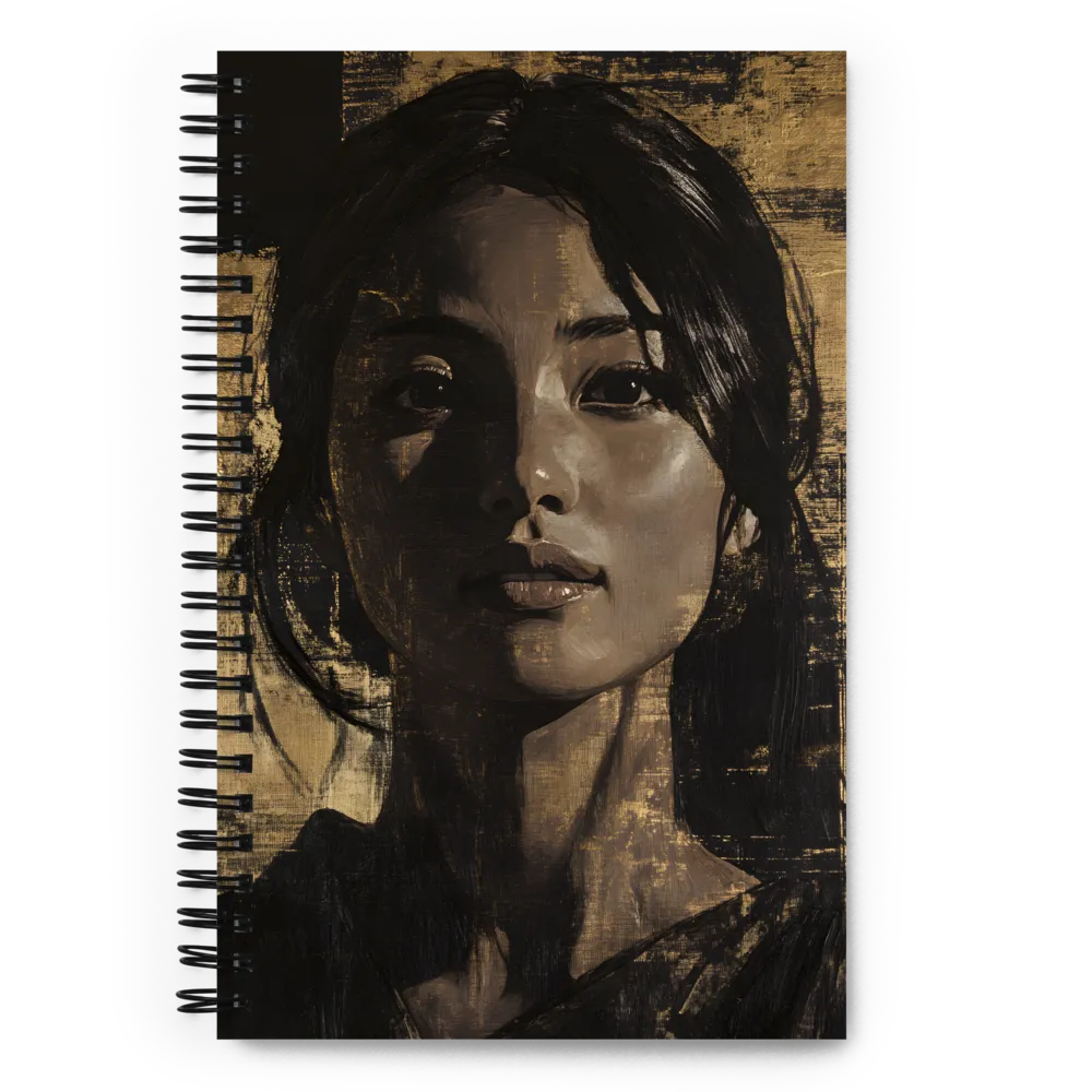 Golden Gaze: A Contemporary Portrait | Spiral Notebook