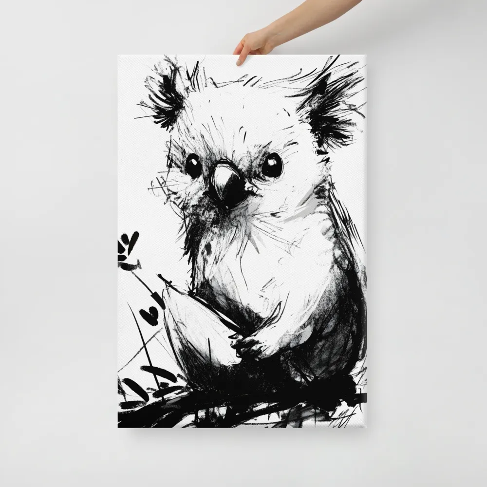 Whimsical Koala in Ink | Canvas | 24″×36″