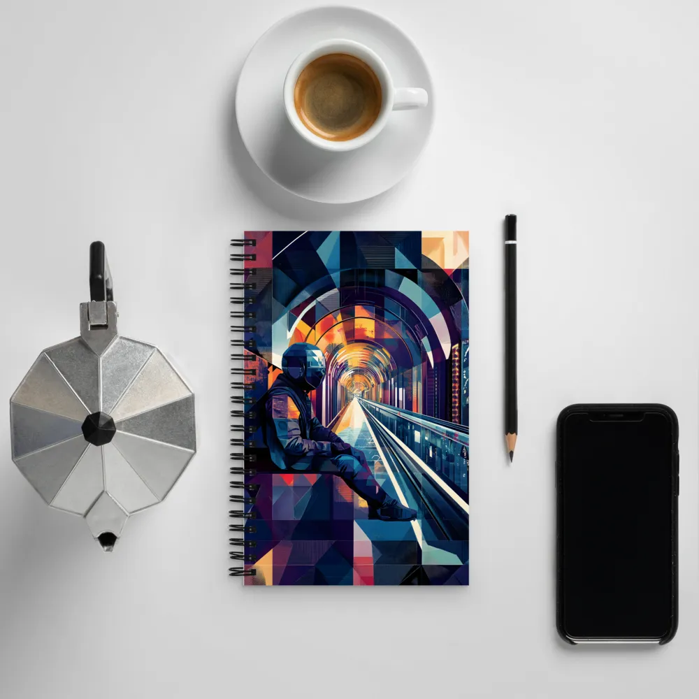 Reflections in a Futuristic Tunnel | Spiral Notebook