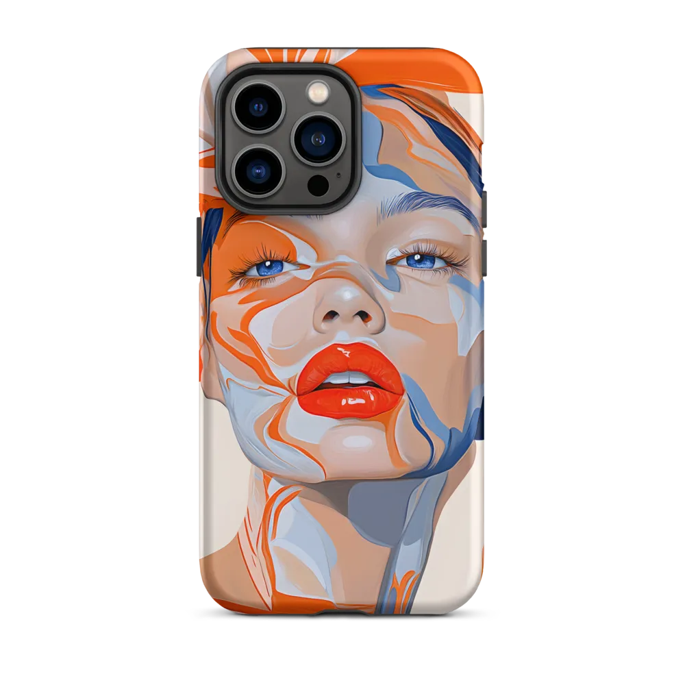 Chromatic Veils — Portrait in Orange and Blue