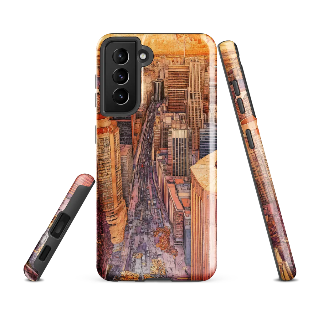Mosaic Cityscape at Dusk
